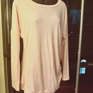 Molerani Pink Long Sleeve Tee Shirt with Faux Side Buttons